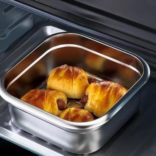 Image of Stainless Steel Food Storage Container, 1800ml, Airtight Stackable Container with Transparent Lid, Kitchen Storage Box with Handle (PACK OF 1)