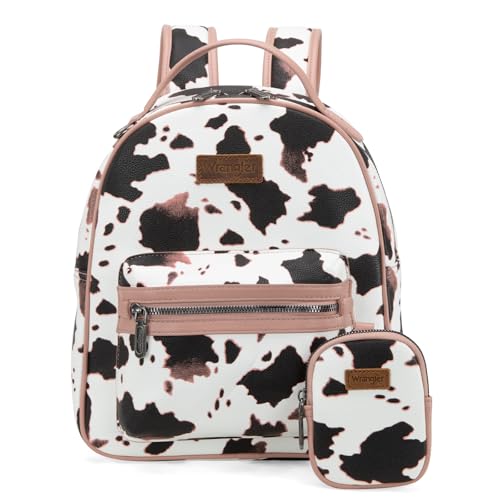 Image of Montana West Wrangler Cow Print Backpack Cute Daypacks Large Bookbag Purse for Women WG133-8603PK