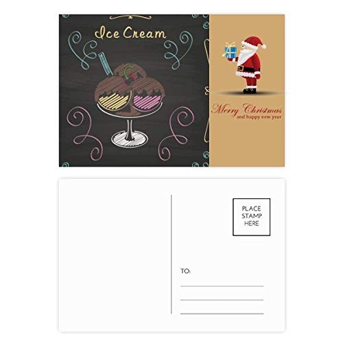 Offrez 20 cartes postales Père Noël à la crème glacée au chocolat