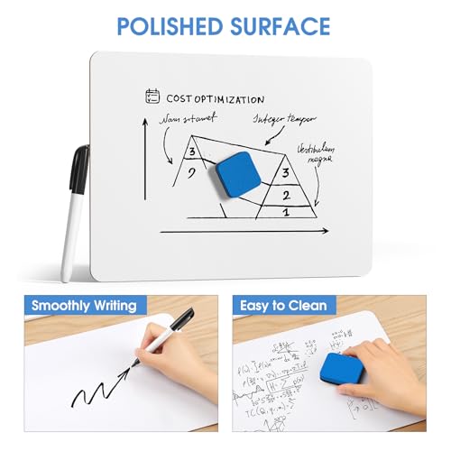 maxgear small white board 2 pack dry erase boards 93939x 123939 mini white board double sided portable whiteboards for students teachers school supplies lapboards including 2 markers and 2 erasers
