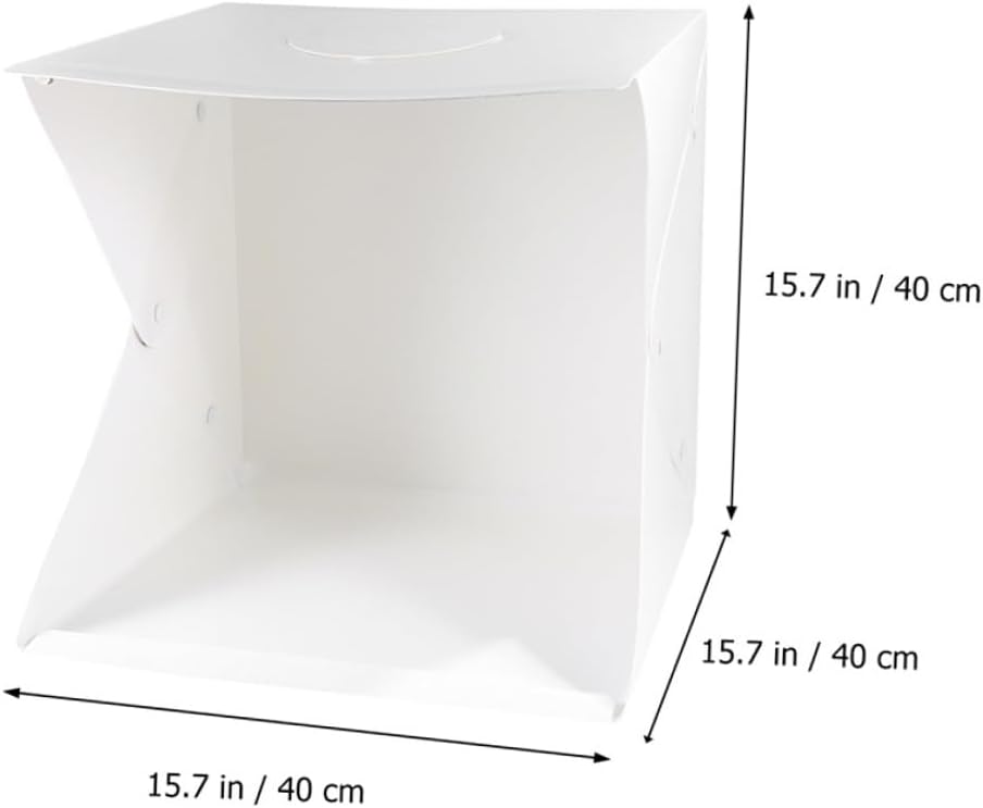 BESPORTBLE 40cm Portable Mini Photography Light Tent with Adjustable LED Lighting, Folding Photo Studio Box with Double LED Bars and 6-Color Backdrops for Product Shooting