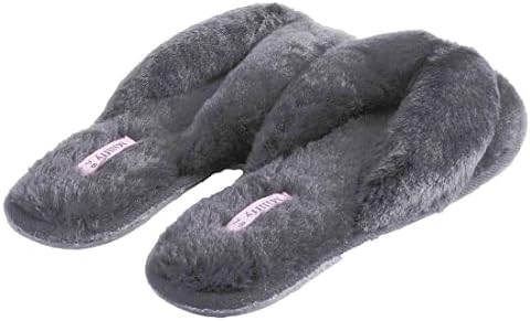 Millffy Ladies flip flop slippers women black furry slippers for women girls slippers size 5 (Women US 7-8, Black) | Image 2