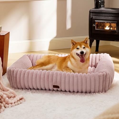 Image of Bedsure ComfyFleece Cute Dog Beds Large Sized Dog Washable,36in Blush Pink