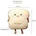 Goylmc Toast Bread Plush Pillow, Bread Stuffed Pillow,Food Plush Pillow with Hand Pocket Great Gift Choice for Kids Adults (15.7 * 13.7 in,Angry)