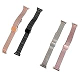 Generico Cinturino magnetico in metallo sottile da 18 mm 20 for Galaxy Watch4 44 40 5 Pro Active 2 Gear S3 Bracciale(Rose Pink,18MM)
