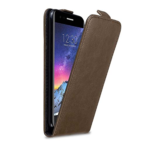 Cadorabo Funda para LG K8 2017 in MARRÓN CAFÉ - Cubierta Proteccíon Estilo Flip con Cierre Magnético - Etui Case Cover Carcasa