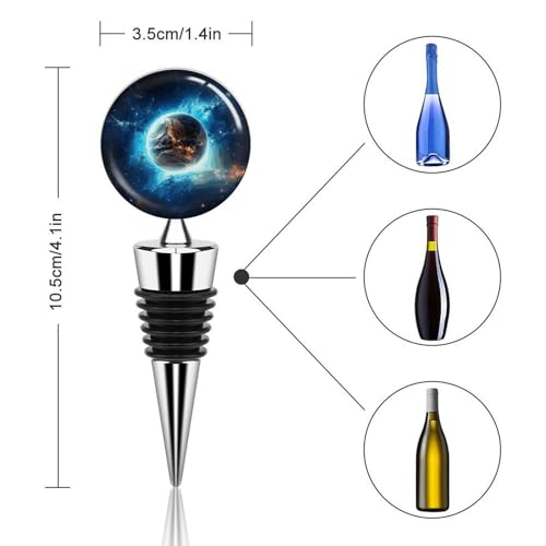 Bouchon de bouteille de vin réutilisable en silicone bleu terre - 3