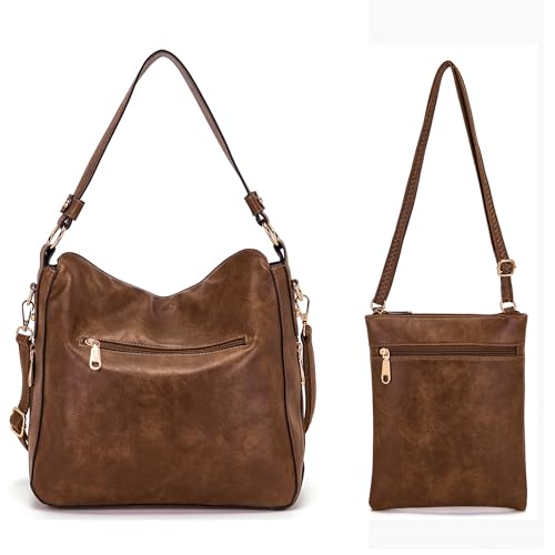 Image of Qiyuer Purses for Women 4PCS Handbags and Wallet Set Large Hobo Bag | Vegan Leather,Daily Commuting,Crossbody /Shoulder Bags,Multi card slot wallet