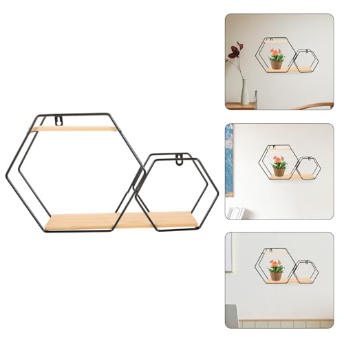 Estantería de pared hexagonal para decoración moderna en dormitorios y salones 8