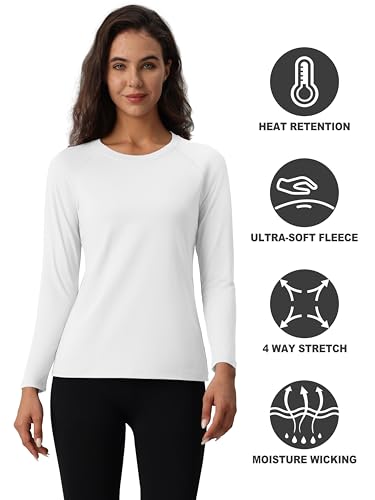 MAGCOMSEN Women's Thermal Shirts Fleece Pullover Long Sleeve Undershirt Tops Warm Workout Winter Base Layer4