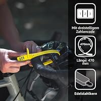 Oxford Produkte, Gelb, Einheitsgröße, LK151 Kombi, Mehrzweck-Sicherheitskrawatte und Fahrrad-Kombinationsschloss für Fahrrad, Café, Buggy, Ski, Helmschloss – Ansicht 5