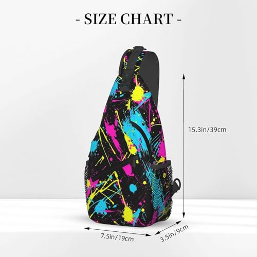 Neon Splatter ink Crossbody bags for women Men Sling Bag Travel Chest Backpack Leisure Sports Outdoor Running Hiking3