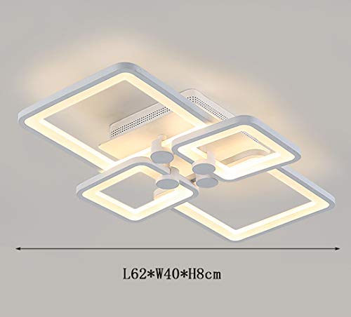 Plafonnier LED dimmable télécommandé 80cm au design moderne de carrés imbriqués - 6