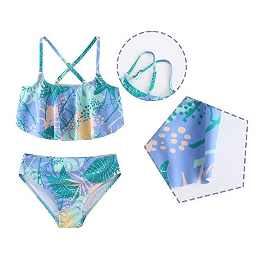 Image of Girls Two Piece Swimsuits Rainbow Bikini Sets Adjustable Strap Bathing Suits