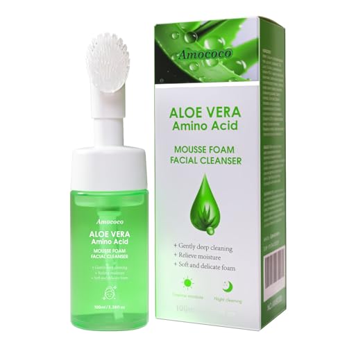 Amococo Aloe Vera Amino Acid Mousse Foam Facial Cleanser for