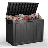Treillage Tale Outdoor Storage Deck Box, 45 Gallon Outside Storage Box Waterproof Deck...