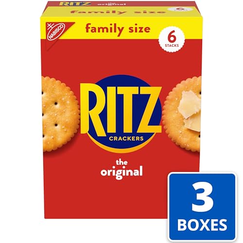 Image of RITZ Original Crackers, Snacks for Kids and Adults, Family Size, 3 Boxes | Bulk Lunch Snacks