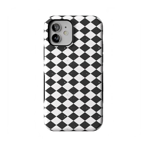 Casely Salem's Hex iPhone 12 Mini Case (Black & White Checkered) with MagSafe