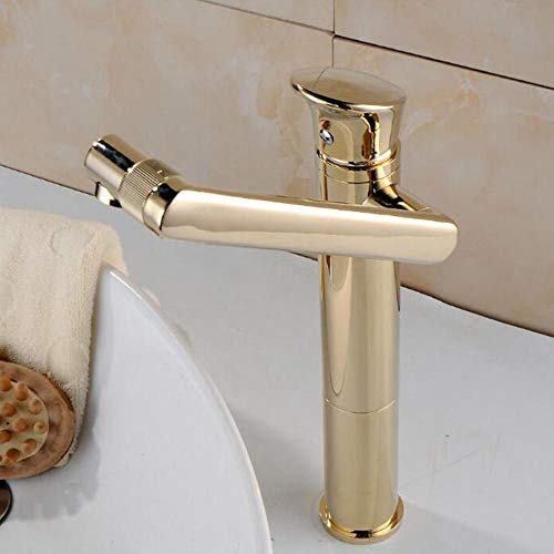 Mitigeur de lavabo de salle de bains à trou unique avec commande fluide chaude et froide