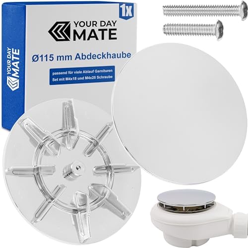 Duschabfluss Abdeckung Mit Haarfänger – 90 Mm/115 Mm, Rund-Design, Werkzeuglos Montierbar, Weiß