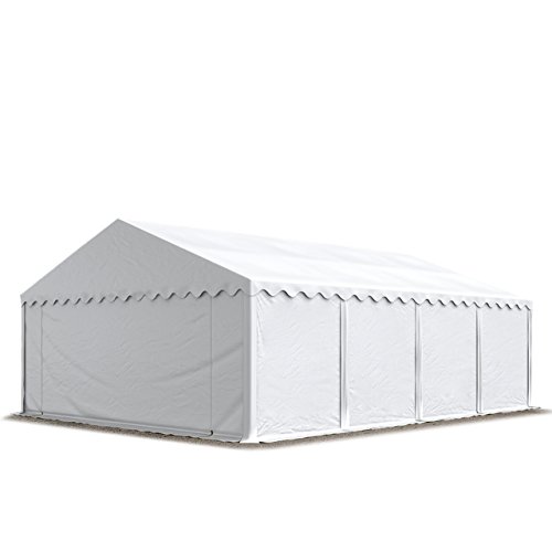 TOOLPORT Carpa de almacén 5x8m Carpa de pastoreo con Aprox. 500g/m² de Lona PVC Impermeable Blanca