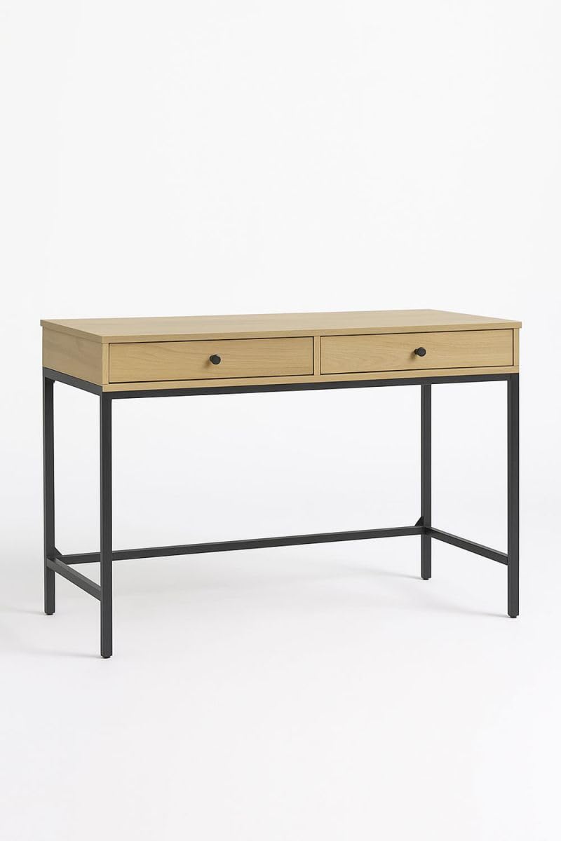 Regalos Miguel - Escritorio Industrial Minimalista - Studim - 110 cm x 48 cm x 76 cm - 2 Cajones - Ergonómico - Estudio, Trabajo, Creación