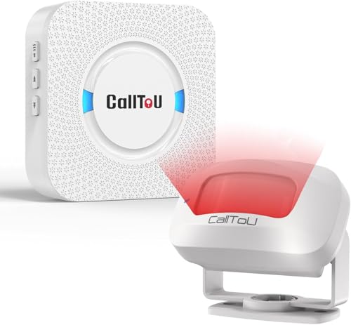 CallToU Bewegungsmelder Innen Alarm mit Klingel - Durchgangsmelder Ladentür mit 360 Drehbarem Sensor Ideal für Laden Katzenklingel Senioren und Haushalt