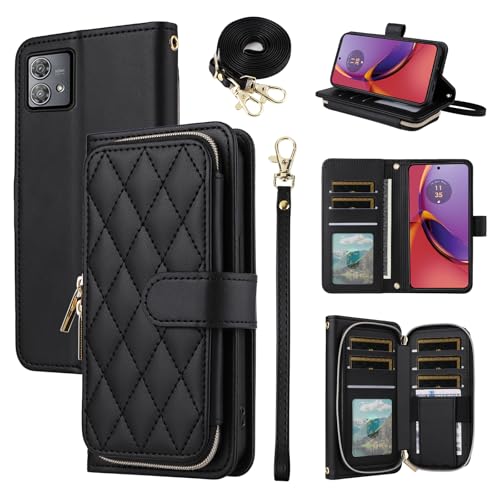 Étui de téléphone de luxe Motorola Moto G84 5G en cuir synthétique durable