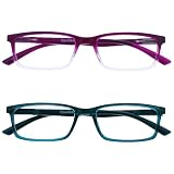 CALIDAD Y ESTILO - Las gafas lectura con filtro de luz azul de Opulize ofrecen calidad y diseño contemporáneo a precios asequibles. Montura ligera y estrecha disponible en siete colores intensos. Diseñadas para hombres y mujeres de cualquier edad.