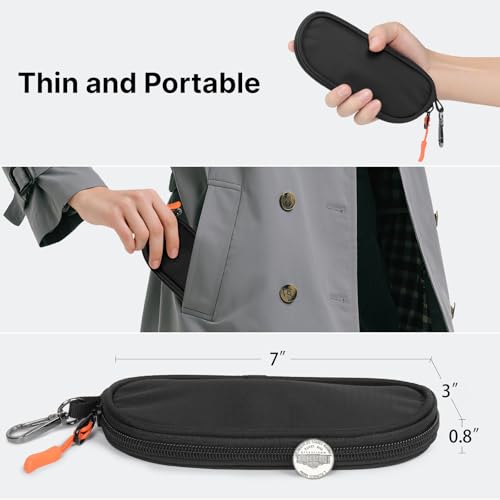 Image of Soft Eyeglasses Case with Clip, Ultra Light Sunglasses Travel Case with Zipper, Portable Eyewear Storage for Men Women