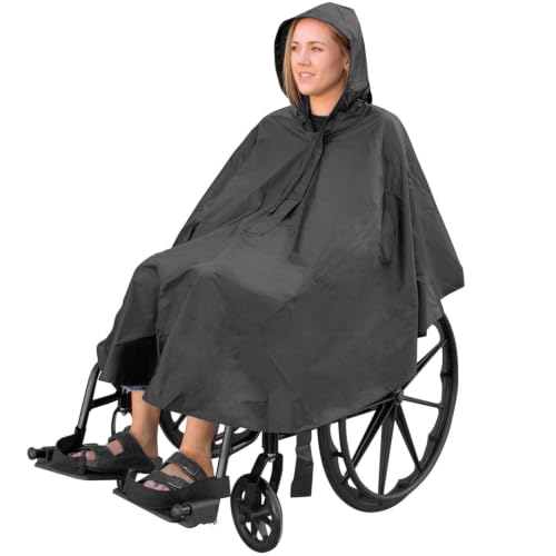 Vive Wheelchair Poncho - Lightweight, Breathable & Waterproof Raincoat