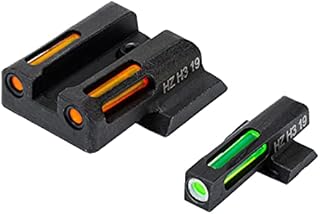 HiViz® Litewave H3 Sight Tritium LitePipe Day/Night for Shield Models in 9mm, Green/Orange litepipes w/White Front Ring, One Size (MPSN421)