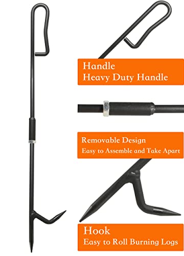 TAFEIDA Fire Poker. 34 Inc Fireplace Poker with Upgrade Removable Design. Premium Solid Steel Fire Pit Poker is The Best Fire Pit Accessories for Fireplace Camping Wood Stove Indoor and Outdoor.