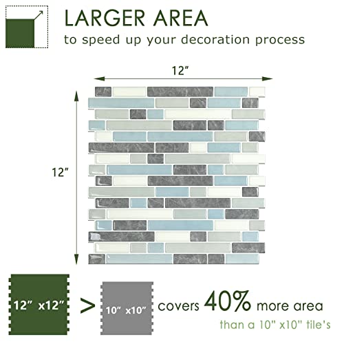 image for STICKGOO Thicker Design Peel and Stick Tile Backsplash, 12”×12”St