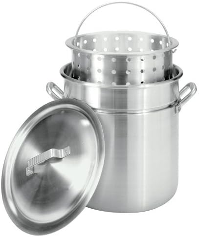Barbour International - 42 Qt Aluminum Stockpot - Large Polished Silver Cookware, Hand Wash Only