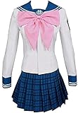 Nsoking Maizono Sayaka Cosplay Costume School Uniform Sailor Dress Custom (Medium, Womens)