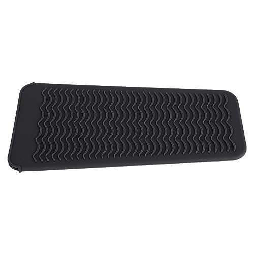 Bolsa resistente al calor de silicona para plancha de pelo, rizador y herramientas de afeitado, con superficie antideslizante, bolsa de viaje negra miniatura 5