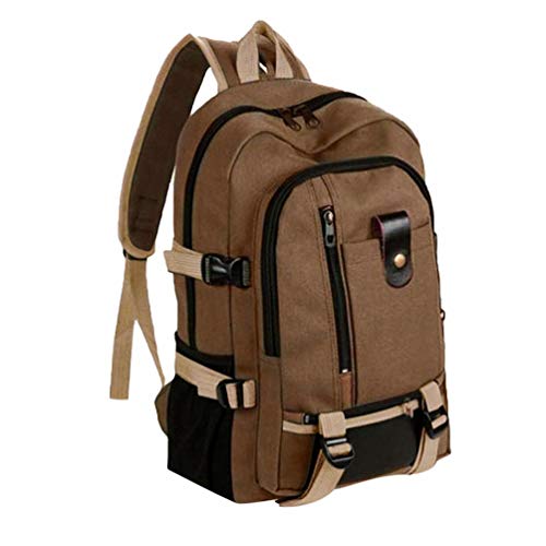 Travel Travel bucket Backpack Men 3 Colors Canvas College Student School Brown