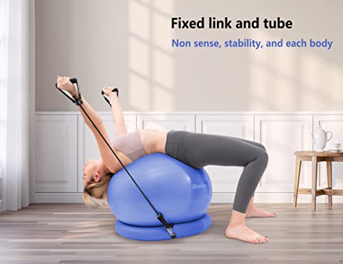 Hbselect Exercise Ball Chair &Anti-Slip Stability Base & Resistance Bands, Extra Thick Anti Burst Swiss Gym Ball For Yoga, Pilates, Birthing Pregnancy #TOP6