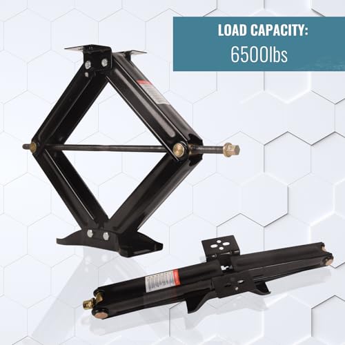 Image of Doppy 2Pcs RV Stabilizing Scissor Jack, 2.95 Ton /6500 lbs Leveling Scissor Jacks Set with Handle, RV Trailer Camper Stabilizer, for Trucks Cars MPVs Sedans, Station Wagon