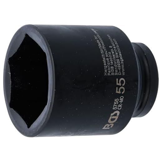 BGS 5755 | Kraft-Steckschlüssel-Einsatz Sechskant, tief | 20 mm (3/4") | SW 55 mm