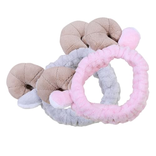 Vaguelly Diadema De Maquillaje De Felpa Diadema Deportiva para Lavado De Cara y Cuidado Facial Rosa