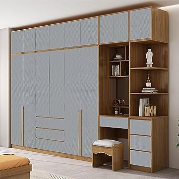 Image of ELTON Textured Solid Color Plain Wallpaper Self Adhesive Waterproof Embossed Wallpaper for Wall Livingroom Bedroom Furniture Table top, Kitcken Almirah & Doors (Light Grey, 45 x 300 Cms)