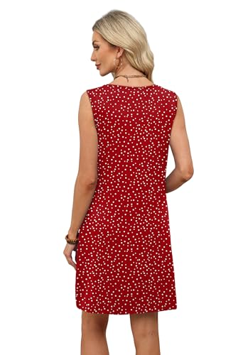 Image of WIHOLL Summer Dresses for Women 2026 Beach Vacation Spring Fashion Clothing Lace Mini Tank Dress with Pockets