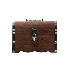 Ragyzity Wooden Piggy Bank, Money Saving Bank, Safe Money Box Savings with Lock Wood Carving, Creative Vintage Wooden Box, Rustic Small Wooden Box Decorative Coin Bank, Gift for Boys and Girls (S)