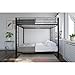 DHP Full Over Full Metal Bunk Bed, Black, Space-Saving Kids Furniture, Sturdy Frame, Guard Rails, Integrated Ladder