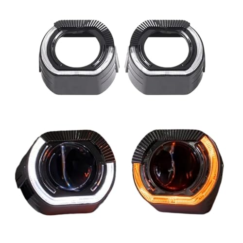 Faro de coche con kit halo LED de 2.5 pulgadas, luces de circulación DRL y cubiertas decorativas