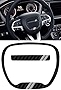 Compatible with 2015-2022 Dodge Challenger Steering Wheel Cover Trim kit 3D Domed Badge Overlay Emblem Decal Sticker Set Challenger Interior Accessories (Carbon)