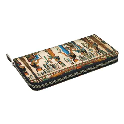 women in ancient egypt Print Women Wallet Trendy Travel-Friendly 7.9X3.9in Casual Clutch Purse Gift for Ladies2