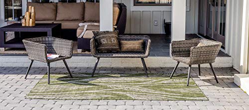 Tapete Outdoor Botanical Collection 5'1'' x 8' Verde/Ivory miniatura 3